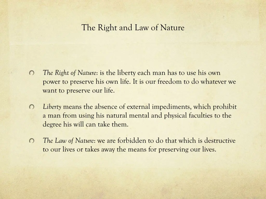 the right and law of nature