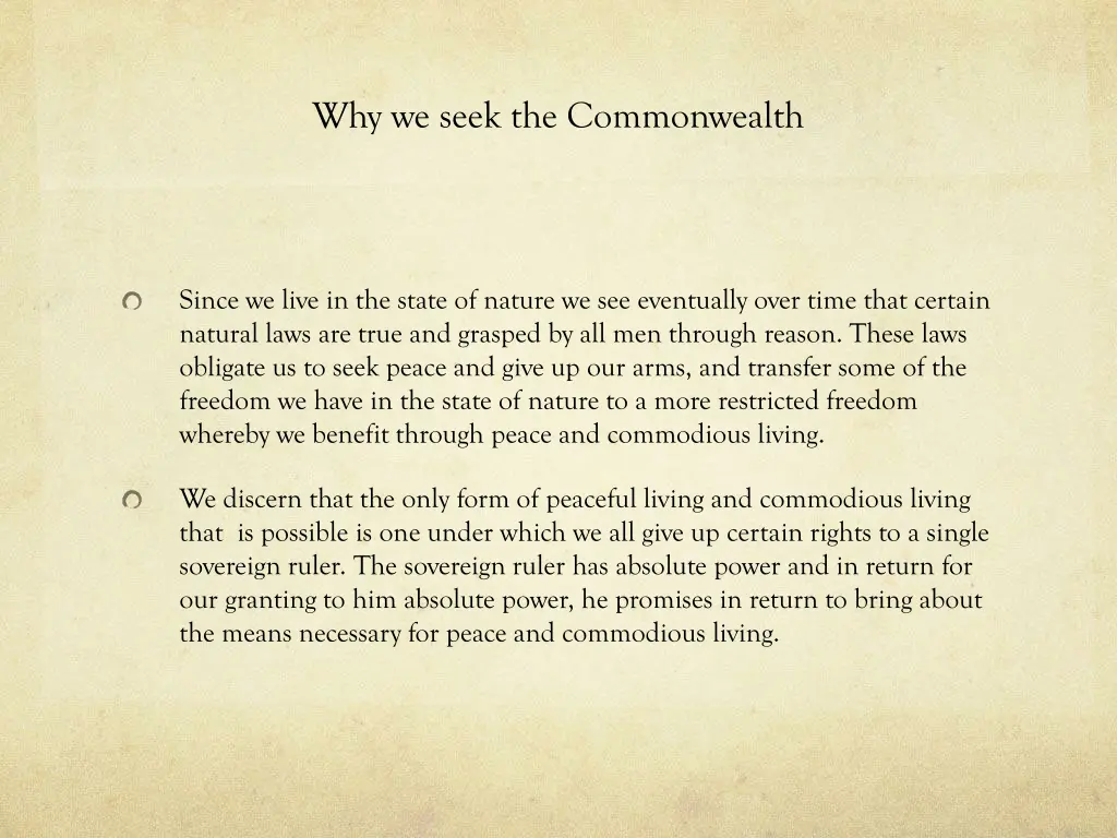 why we seek the commonwealth