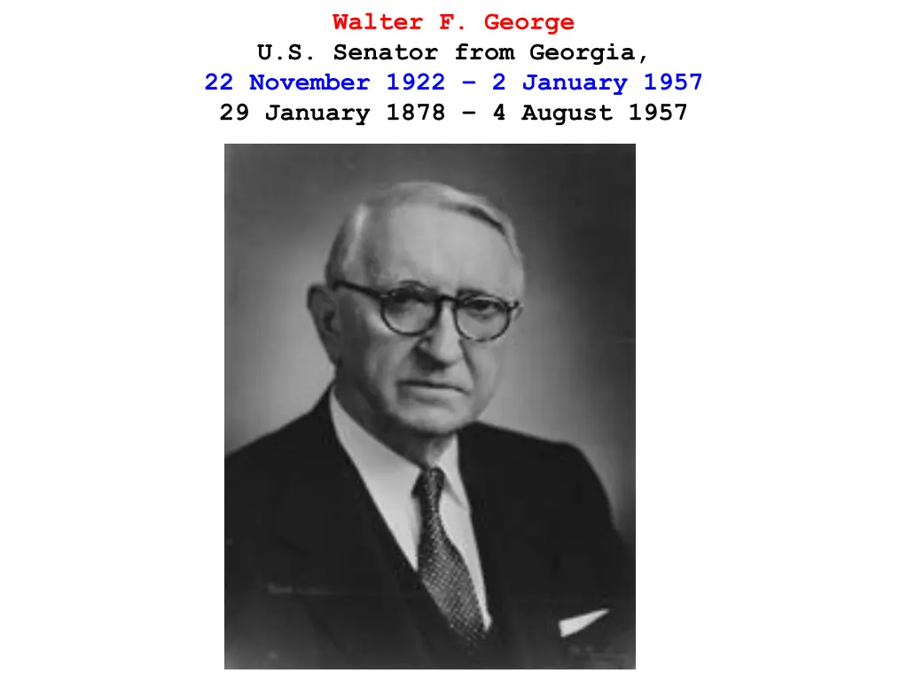 walter f george u s senator from georgia