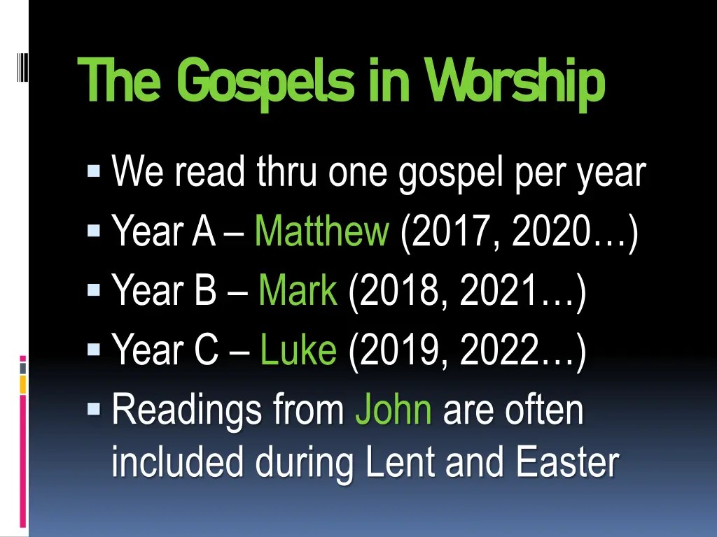 the gospels in worship the gospels in worship