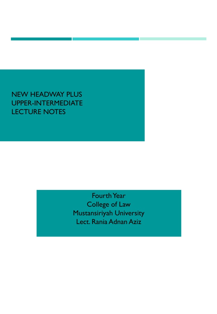 new headway plus upper intermediate lecture notes