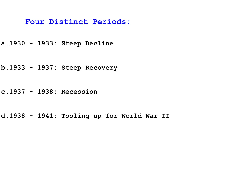 four distinct periods