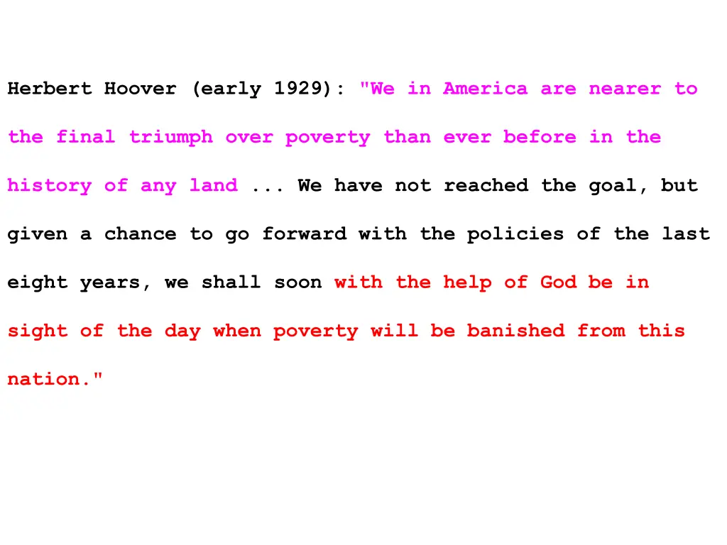 herbert hoover early 1929 we in america