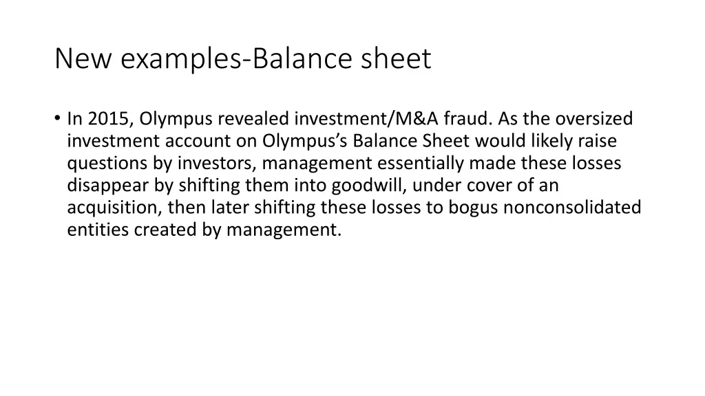 new examples balance sheet