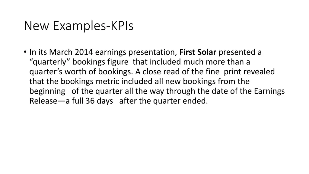 new examples kpis