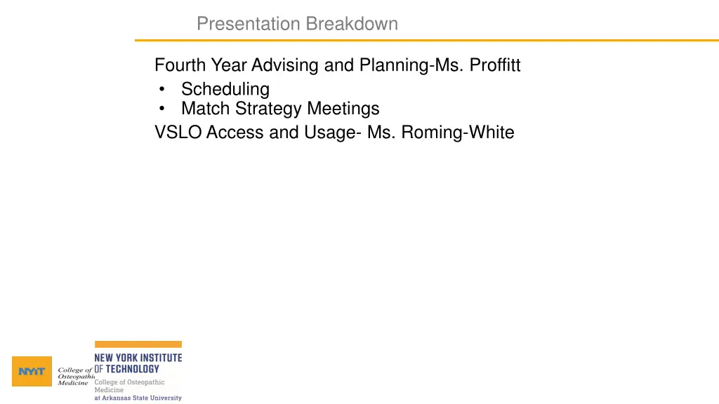 presentation breakdown