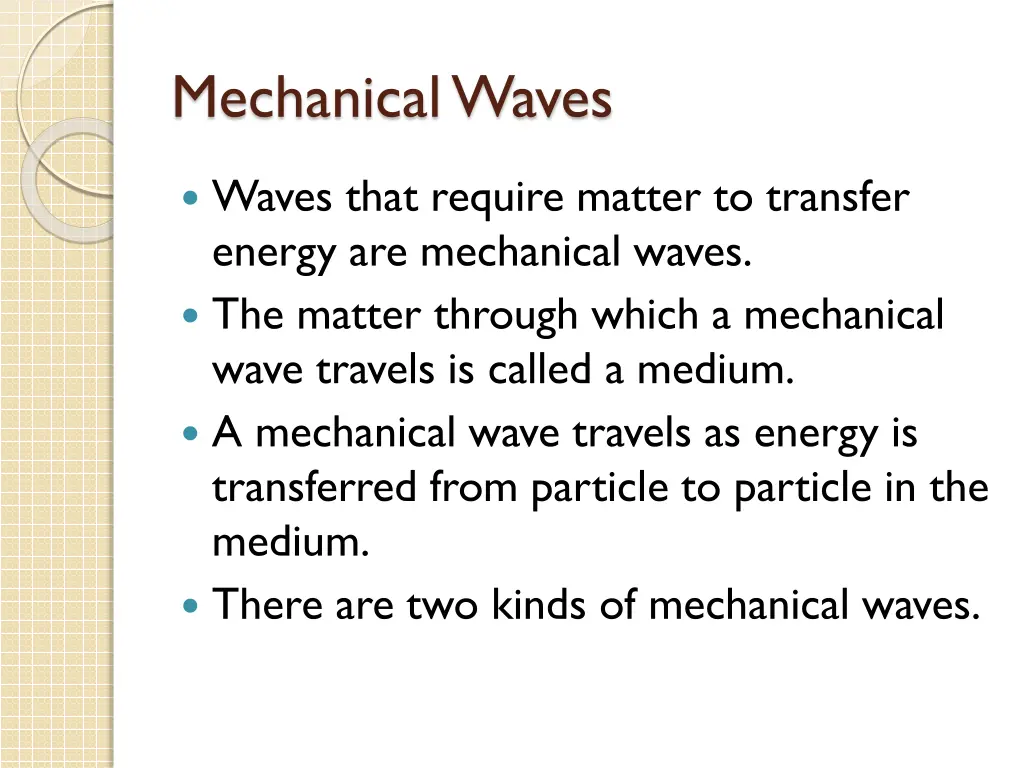 mechanical waves