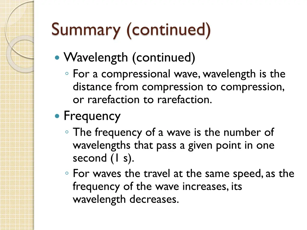 summary continued 1