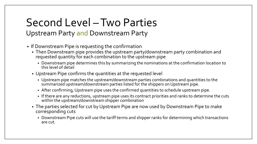 second level two parties upstream party