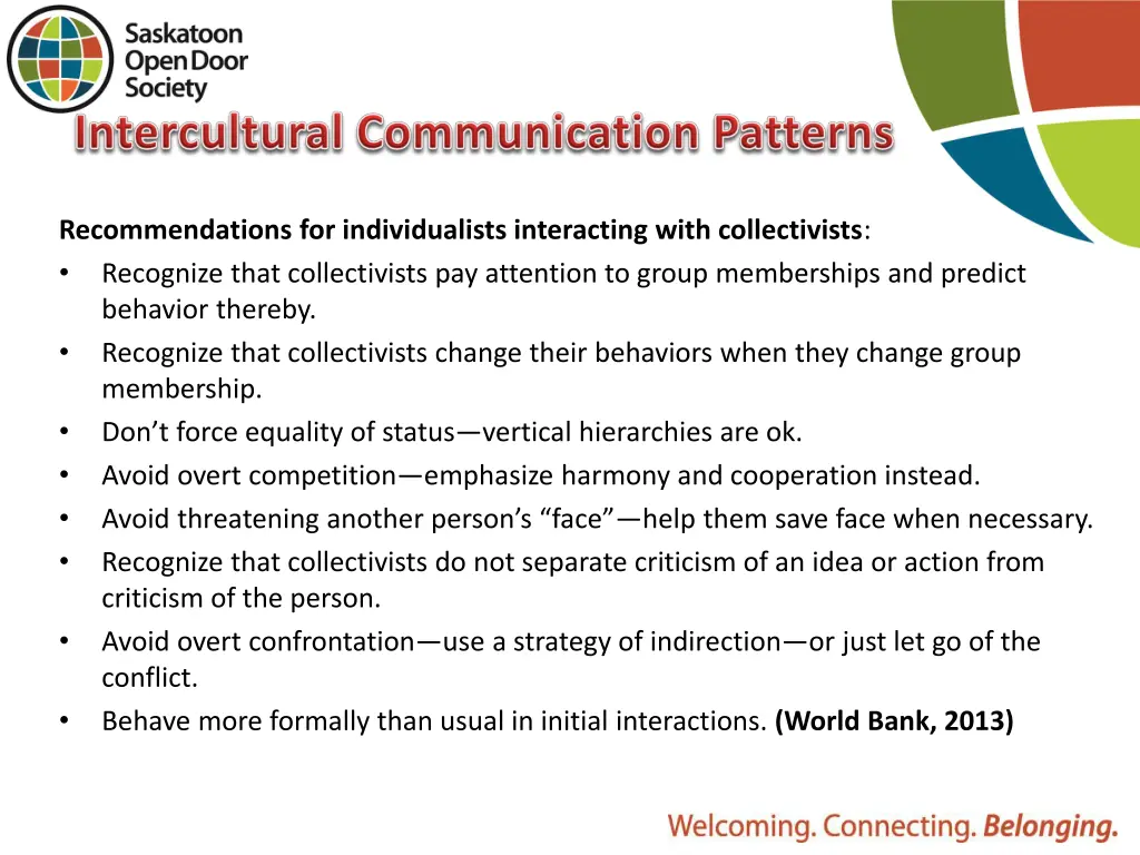 recommendations for individualists interacting