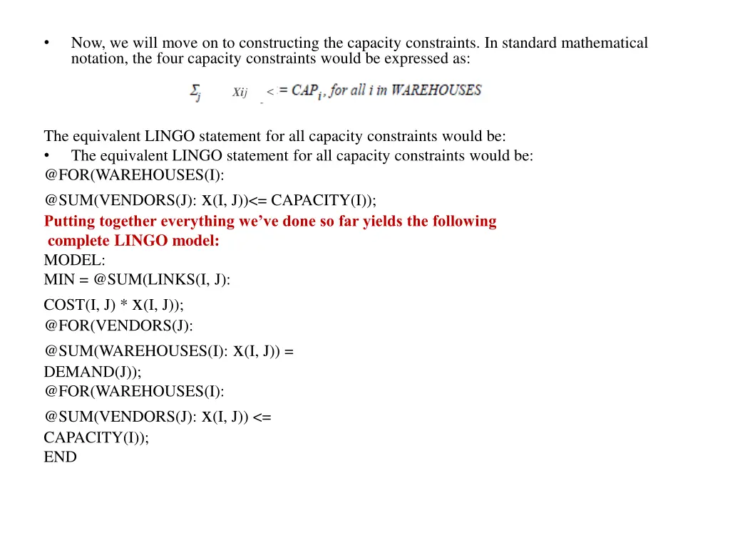 now we will move on to constructing the capacity