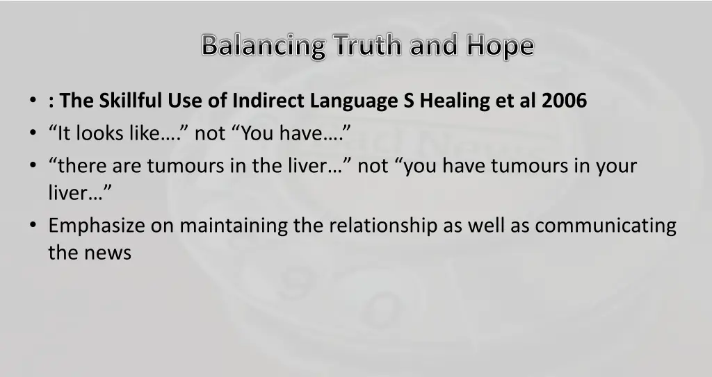 balancing truth and hope