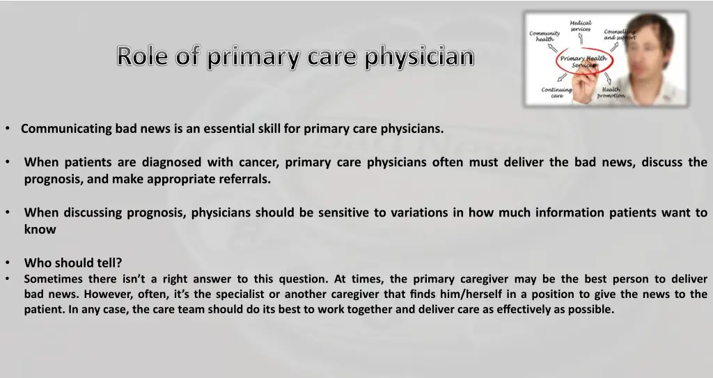 role of primary care physician