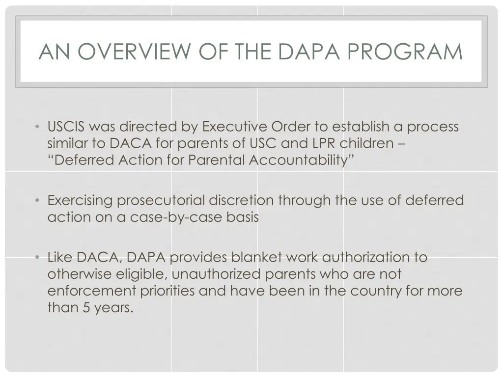 an overview of the dapa program