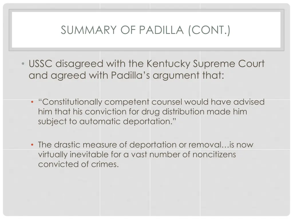 summary of padilla cont