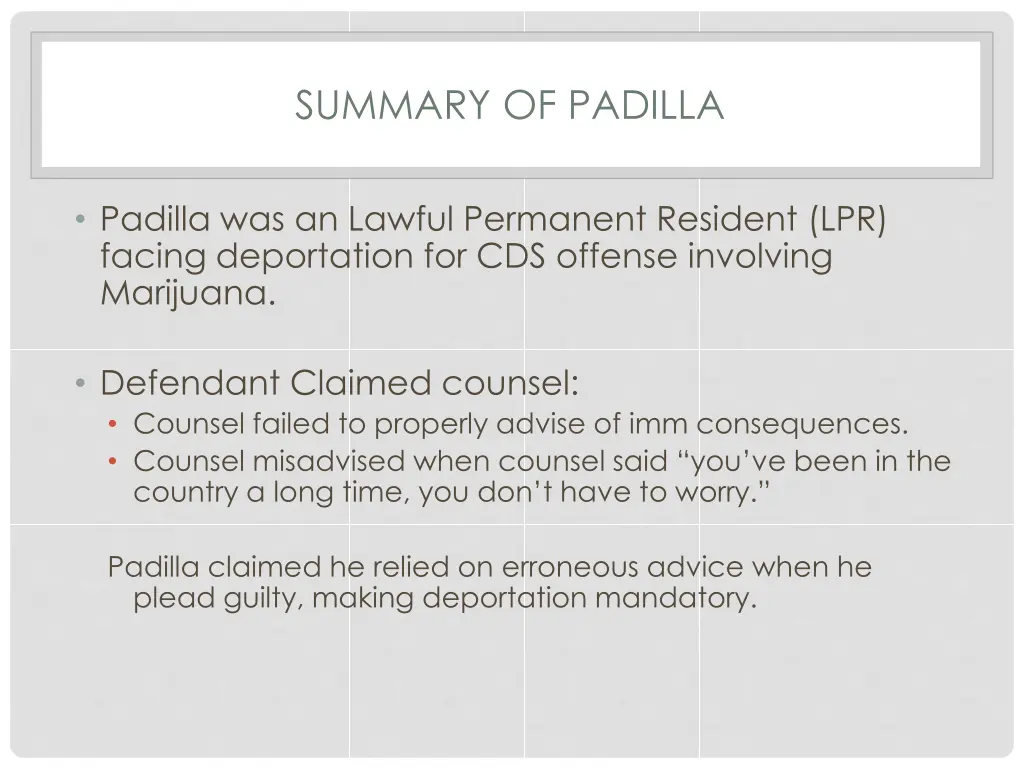 summary of padilla