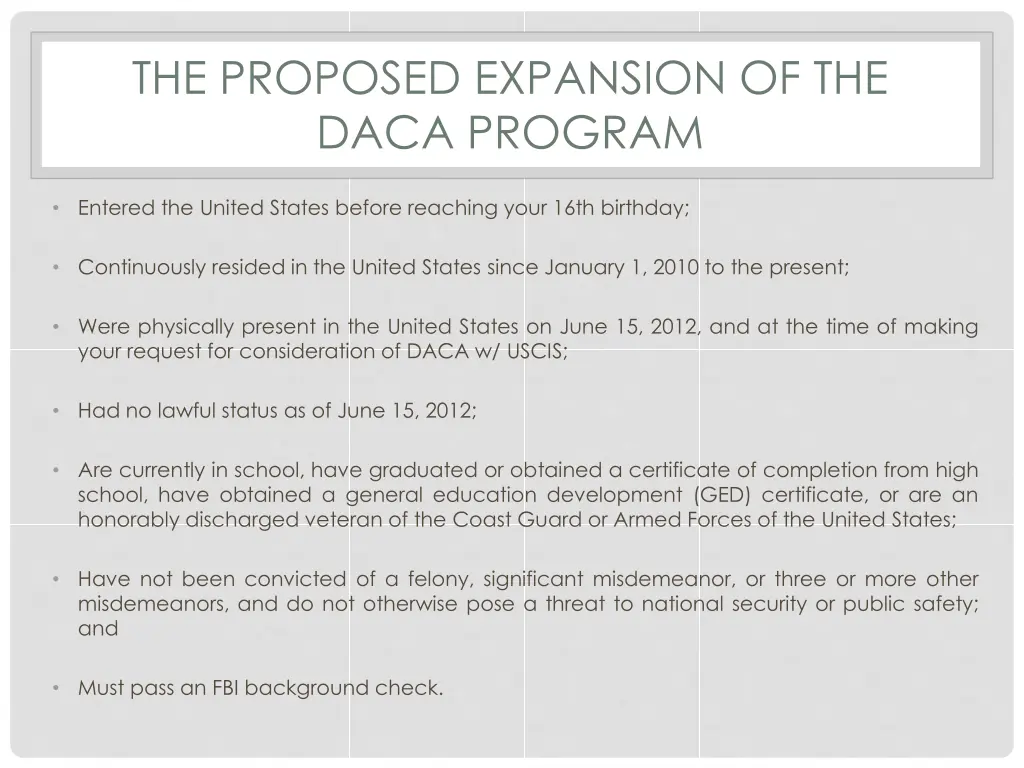 the proposed expansion of the daca program