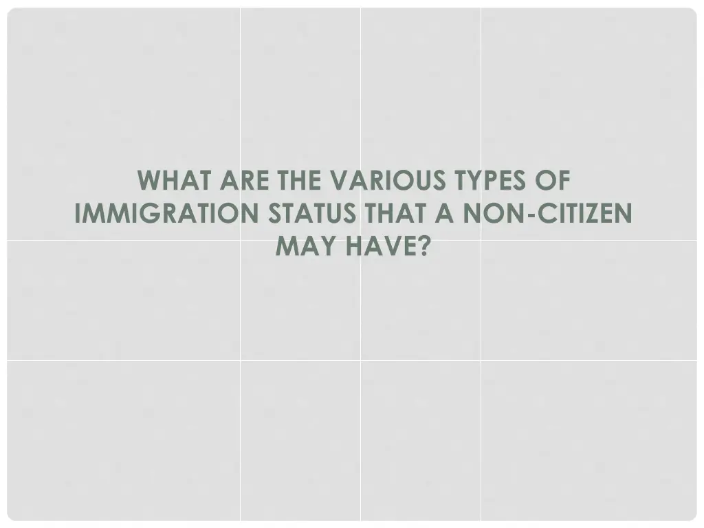 what are the various types of immigration status