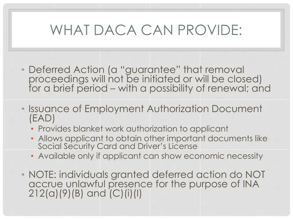 what daca can provide