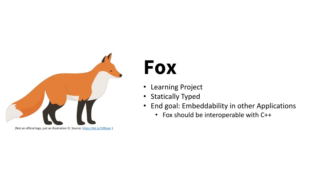 fox learning project statically typed end goal