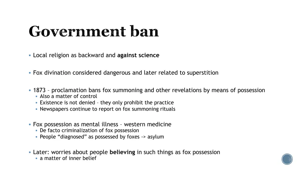 government ban