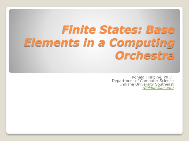 finite states base elements in a computing