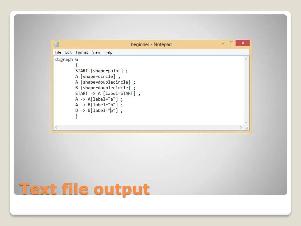 text file output