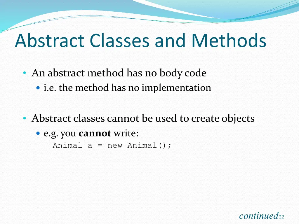 abstract classes and methods