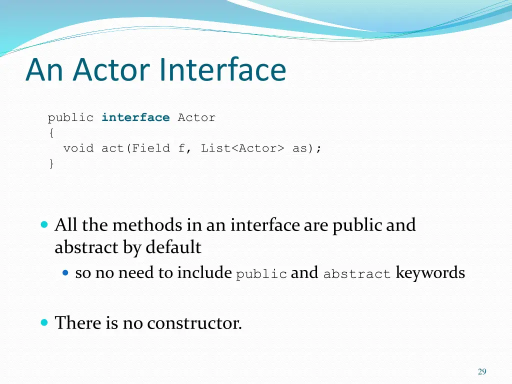 an actor interface