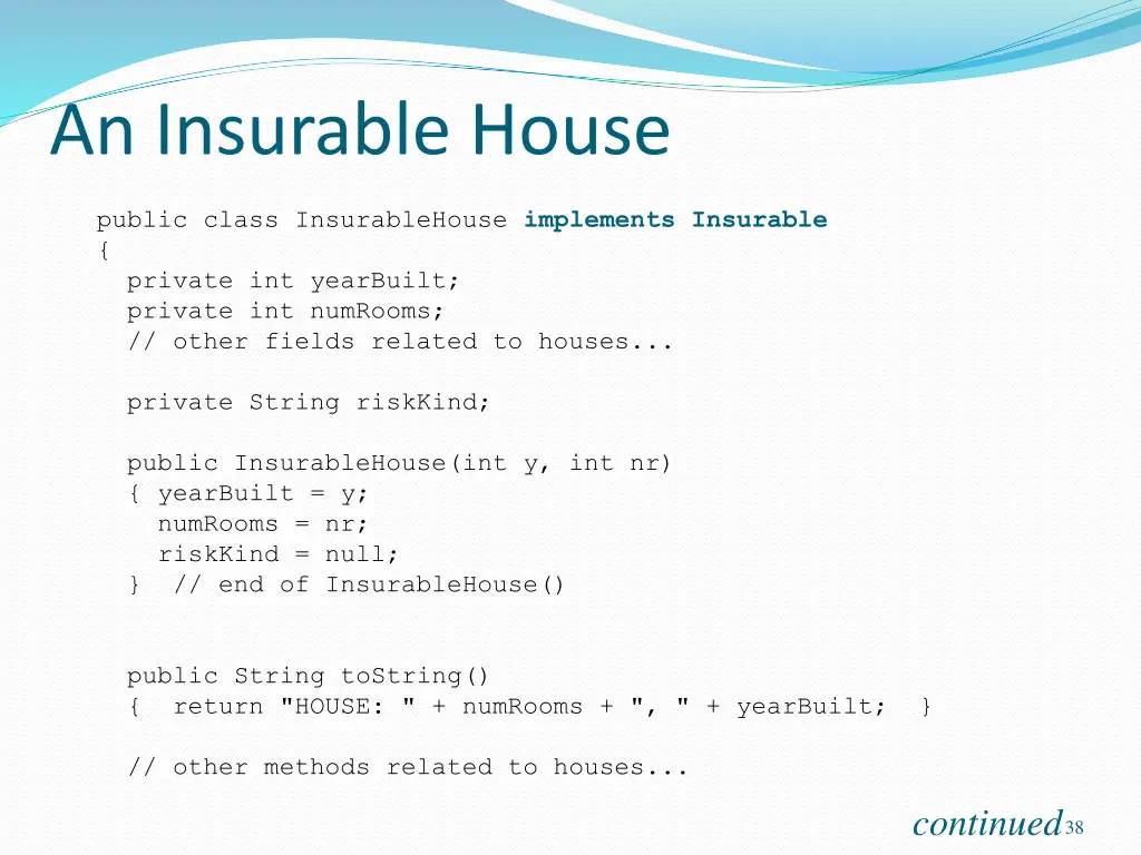 an insurable house