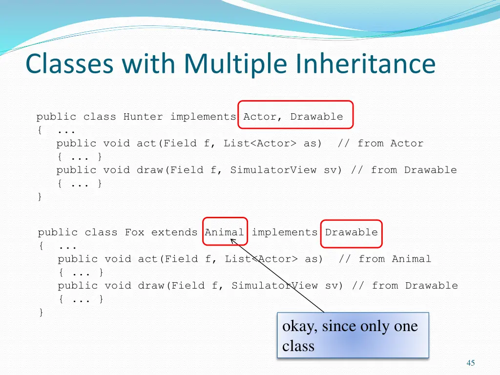 classes with multiple inheritance