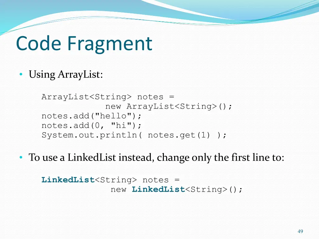 code fragment