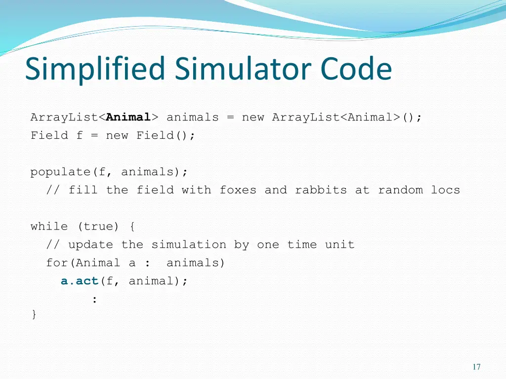 simplified simulator code 1