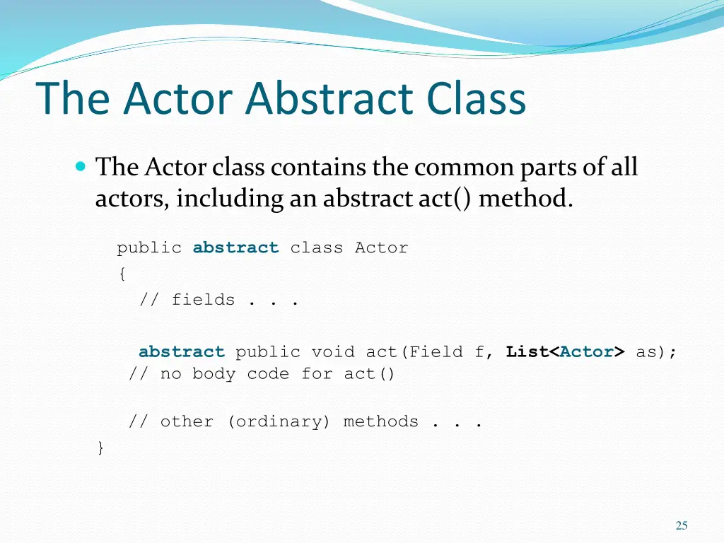 the actor abstract class