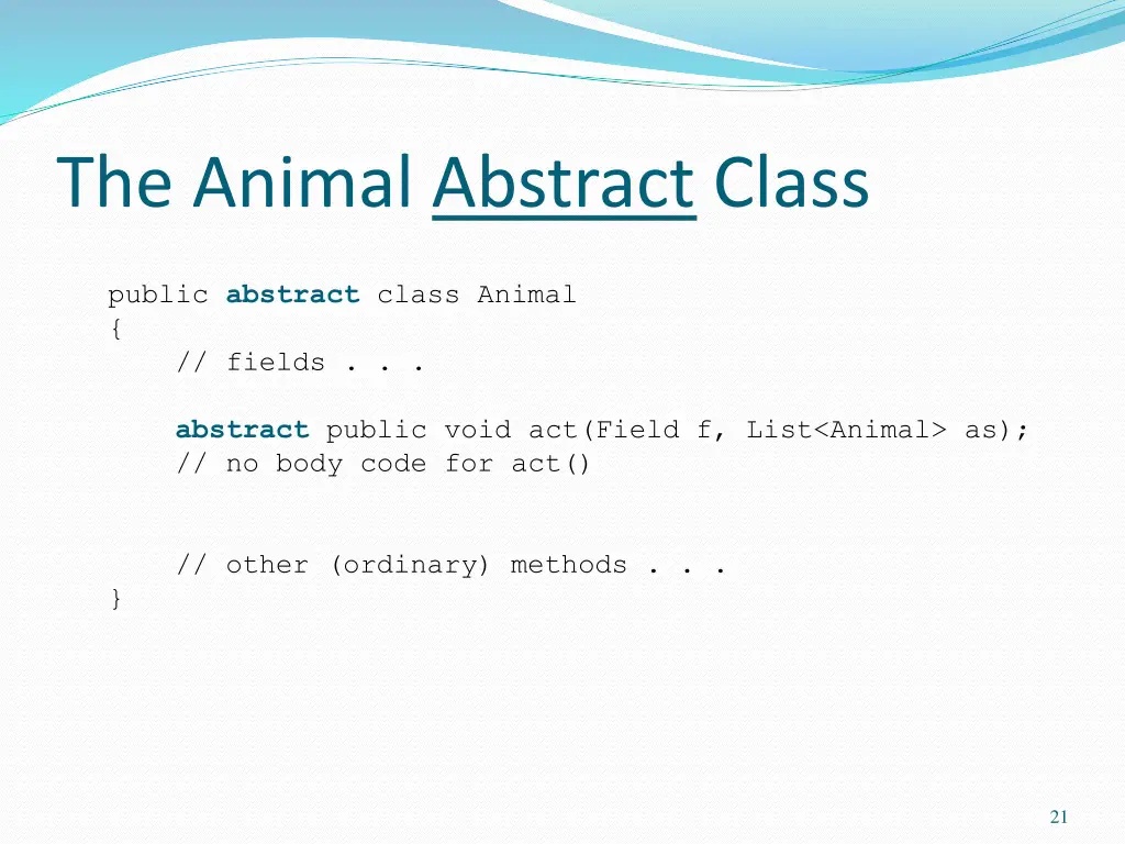 the animal abstract class