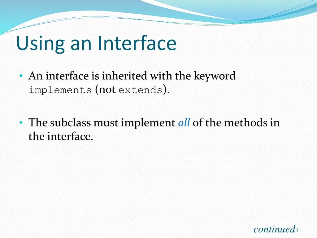 using an interface