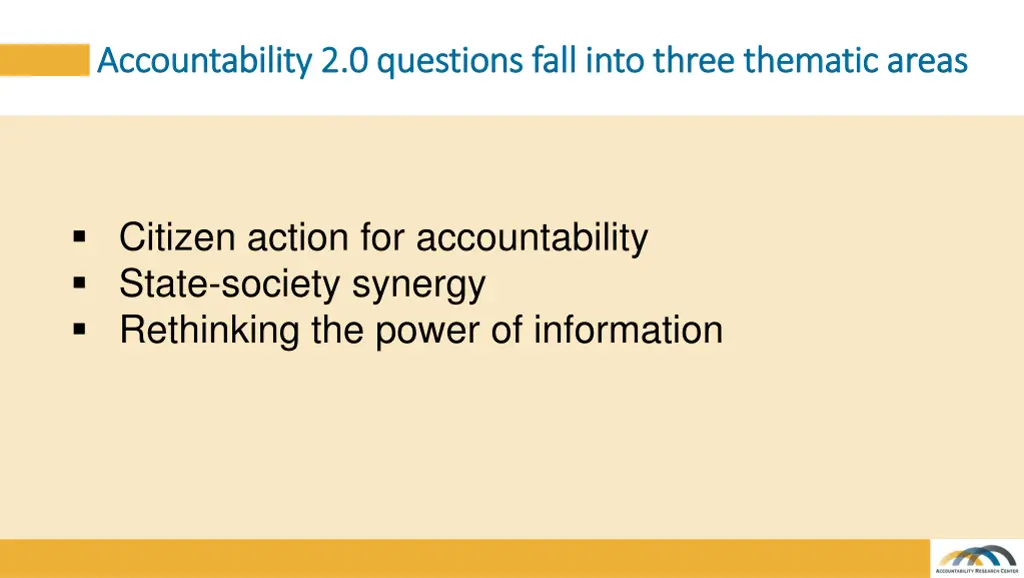 accountability 2 0 questions fall into three