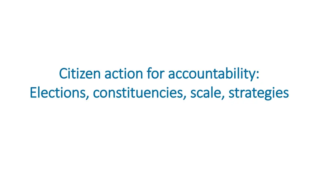 citizen action for accountability citizen action