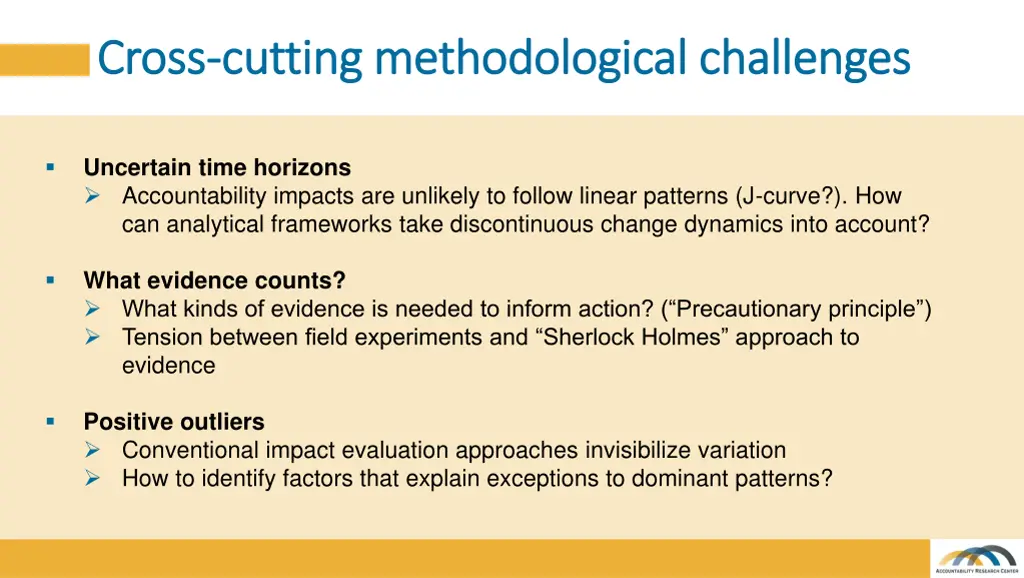 cross cross cutting methodological challenges