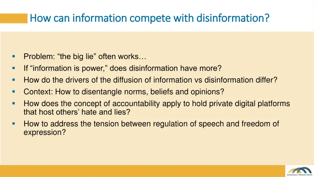 how can information compete with disinformation