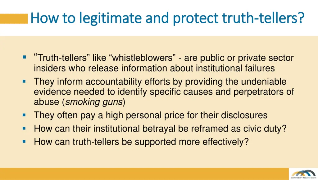 how to legitimate and protect truth