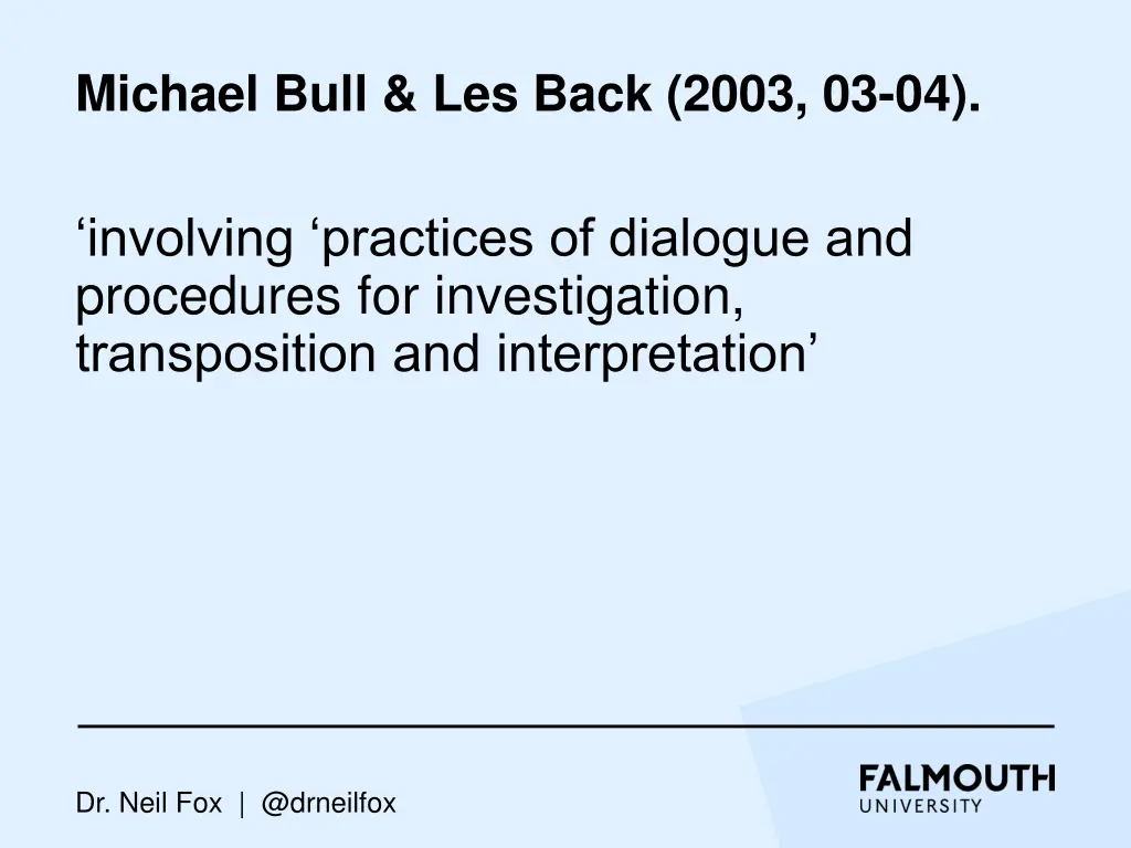 michael bull les back 2003 03 04