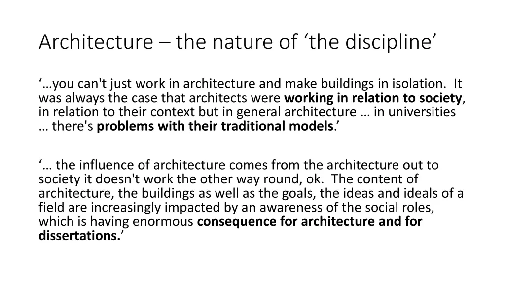 architecture the nature of the discipline