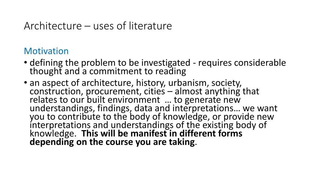 architecture uses of literature