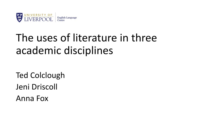 the uses of literature in three academic