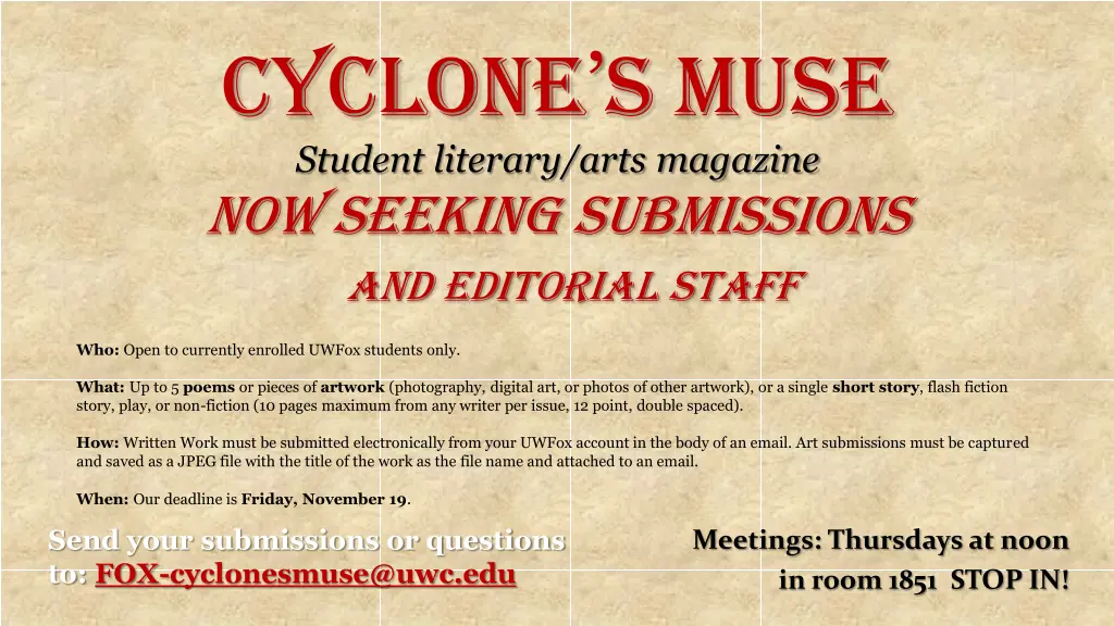 cyclone s muse student literary arts magazine