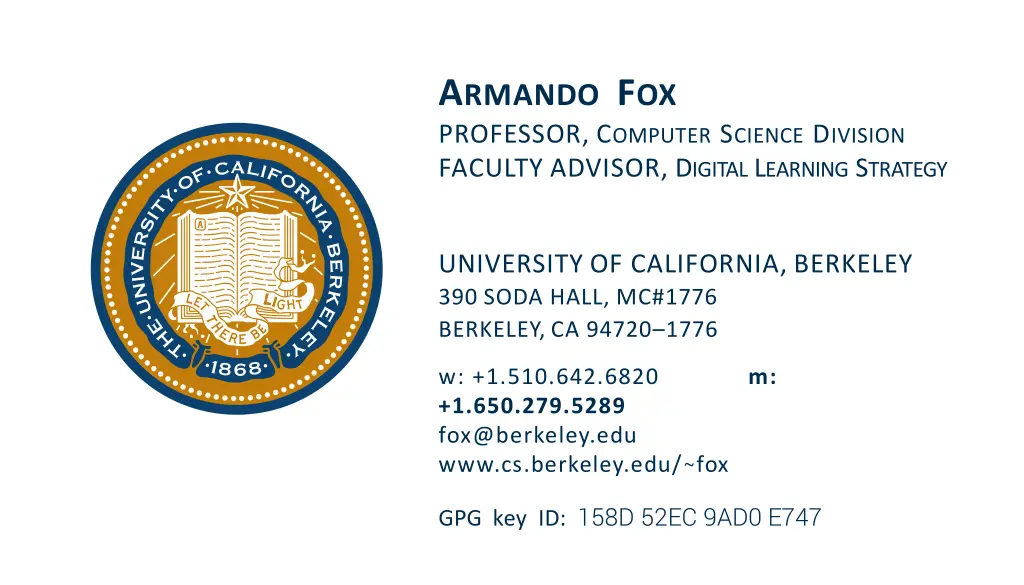 a rmando f ox professor c omputer s cience 1