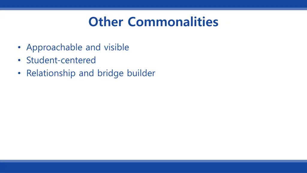 other commonalities