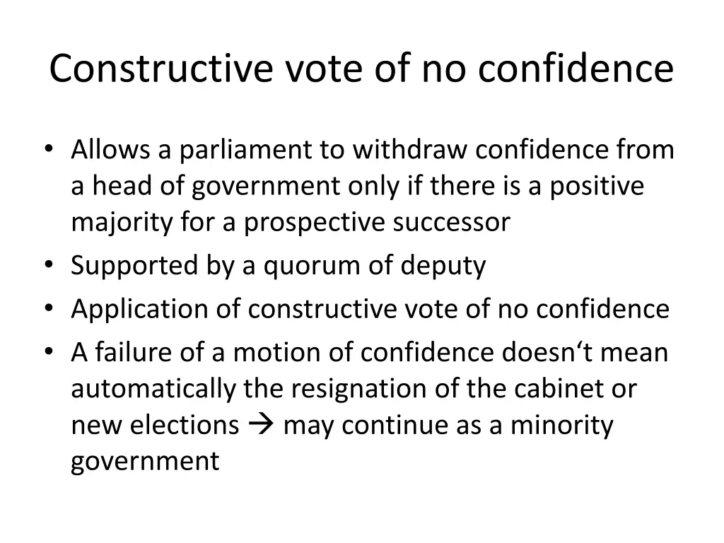 constructive vote of no confidence