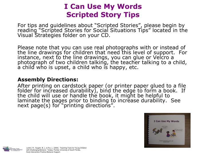 i can use my words scripted story tips